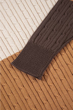 Madison Colorblock Cable Knit Sweater