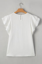 Cecelia Ruffled Flutter Sleeve Blouse