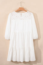 Whitley Floral Lace Patchwork Tiered Mini Dress