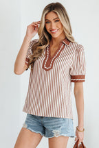 Romina Short Bubble Sleeve Blouse