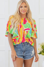 Angel Abstract Half Sleeve Blouse