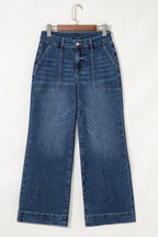 Courtney Cropped High Rise Wide Leg Jeans