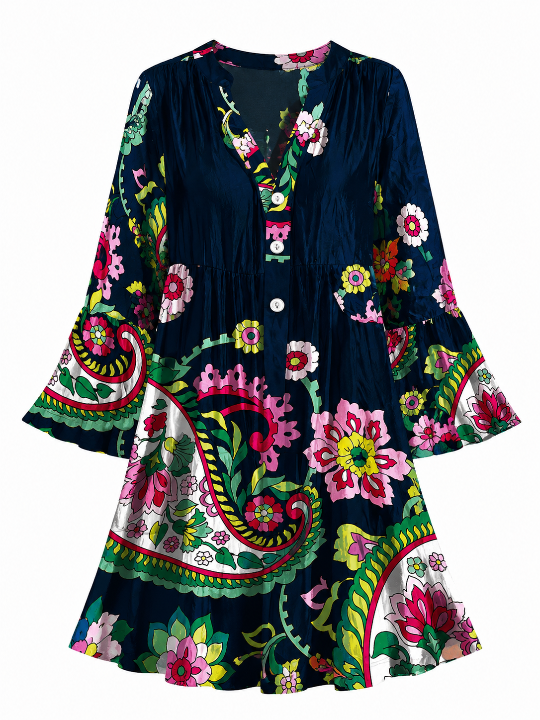 Sophia- Tiered Bell Sleeve Dress 6 Color Choices