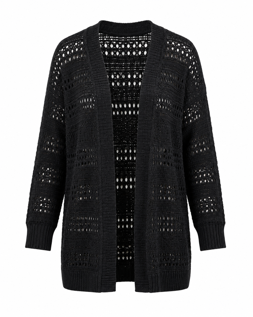 Becca- Summer Open Knit Cardigan in Black