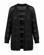 Becca- Summer Open Knit Cardigan in Black