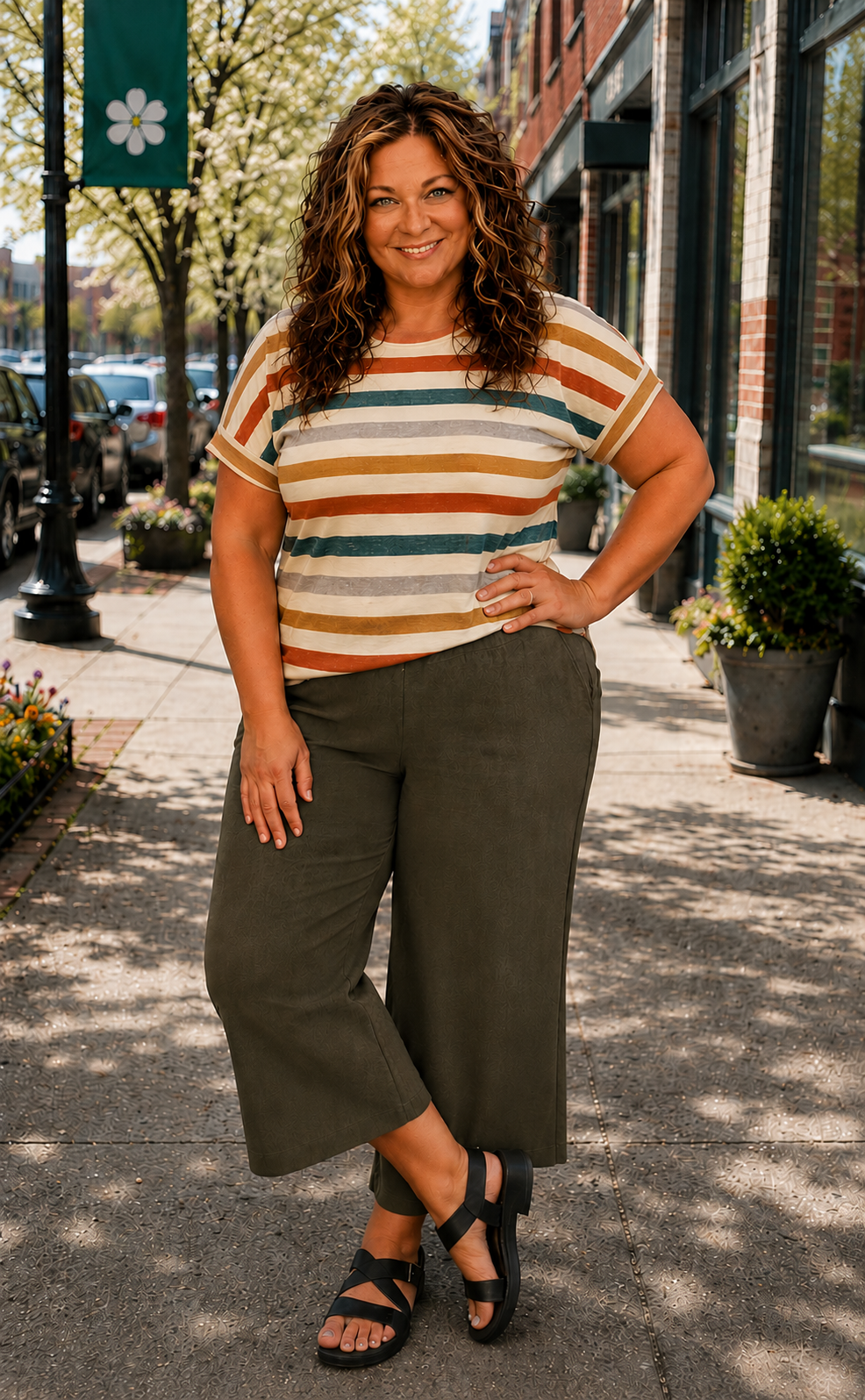 Georgia- Crop Linen Blend Pants- Olive or Black
