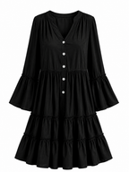 Sophia- Tiered Bell Sleeve Dress 6 Color Choices