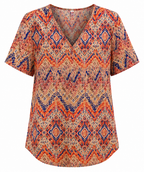 Penny-V Neck Boho Knit Tee