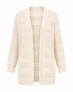 Becca- Summer Open Knit Cardigan in Beige