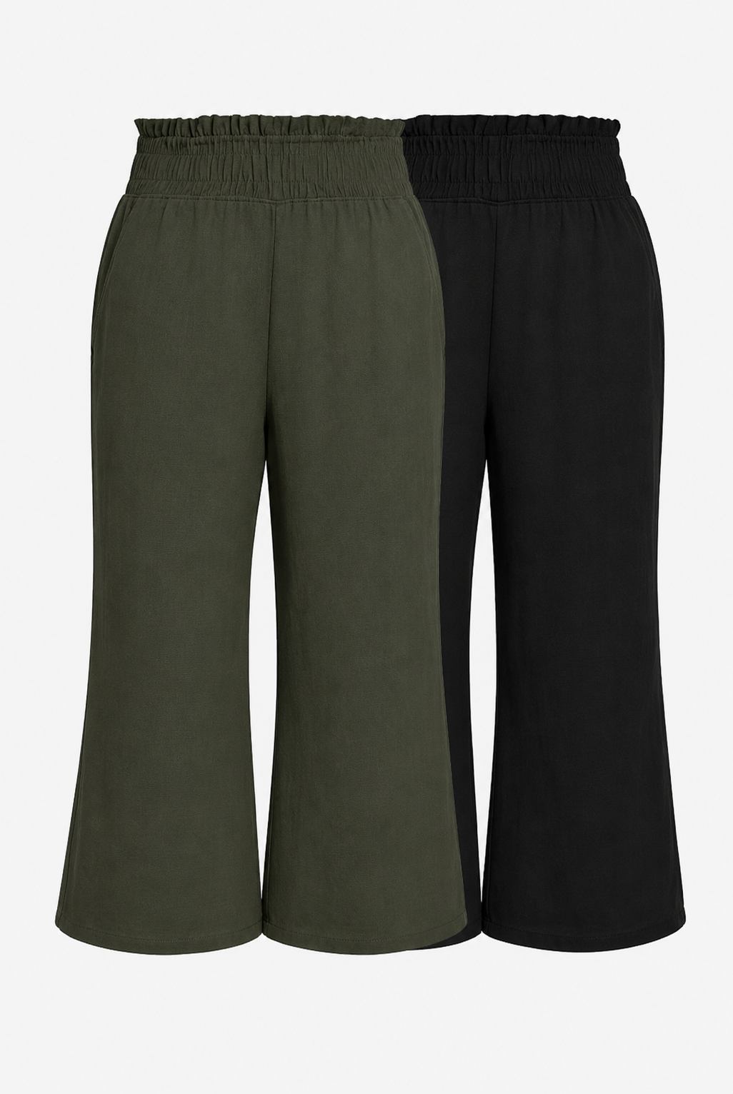 Georgia- Crop Linen Blend Pants- Olive or Black
