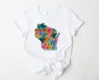 Wholesale Wisconsin Floral Graphic Tee - Mint