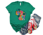 Wholesale Wisconsin Floral Graphic Tee - White