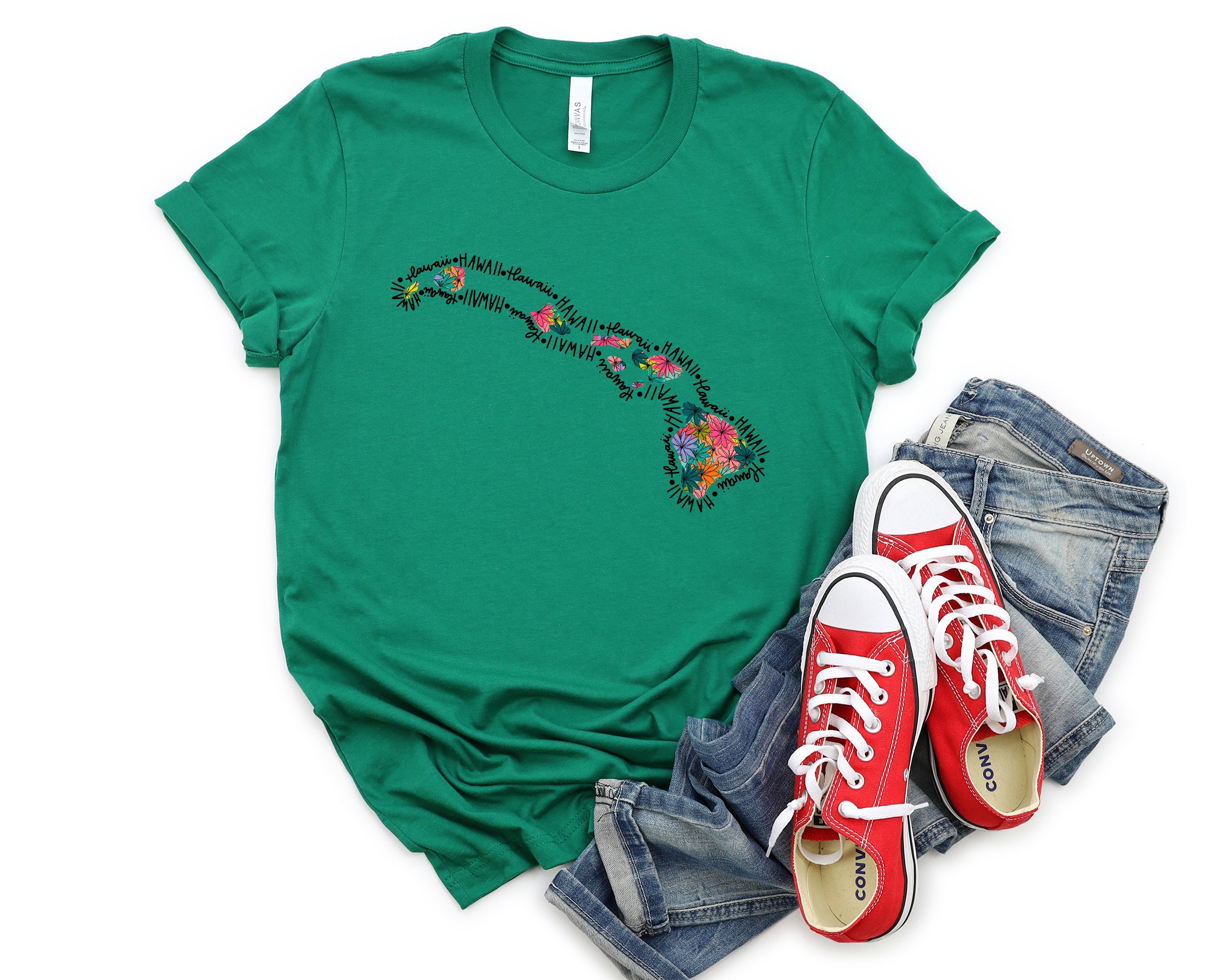 Wholesale Hawaii Floral Graphic Tee - White