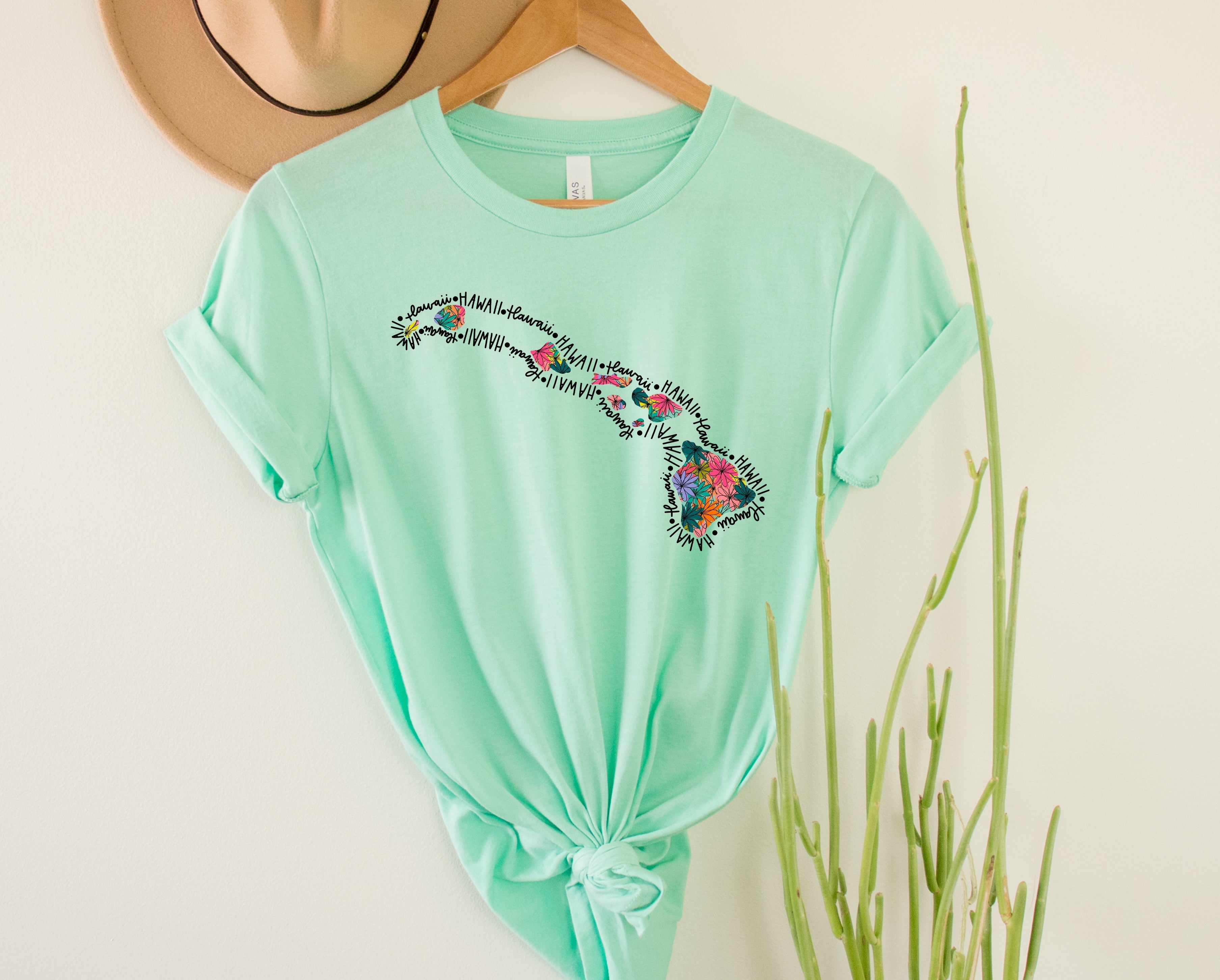 Wholesale Hawaii Floral Graphic Tee - Kelly Green