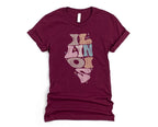 Wholesale Pastel Illinois Graphic Tee - Maroon