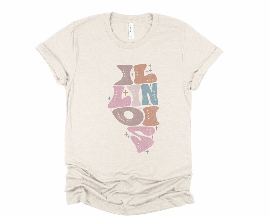 Wholesale Pastel Illinois Graphic Tee - Sand Sweatshirt
