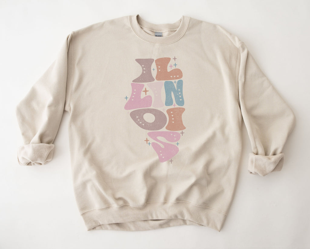 Wholesale Pastel Illinois Graphic Tee - Heather Sand