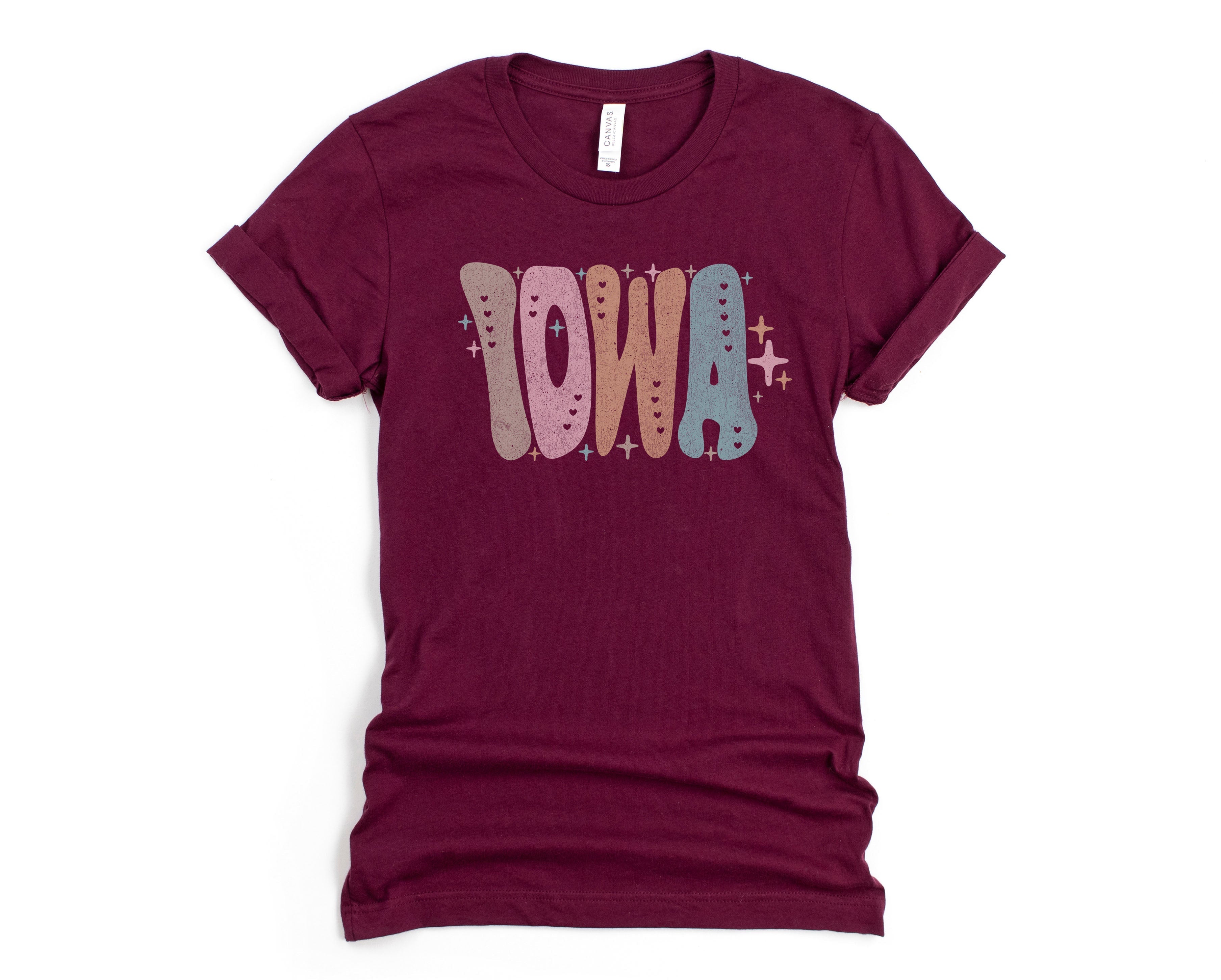 Wholesale Pastel Iowa Graphic Tee - Navy