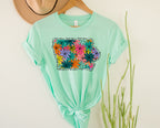 Wholesale Iowa Floral Graphic Tee - Kelly Green