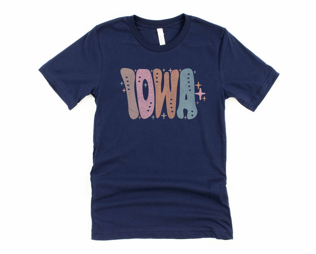 Wholesale Pastel Iowa Graphic Tee - Heather Sand