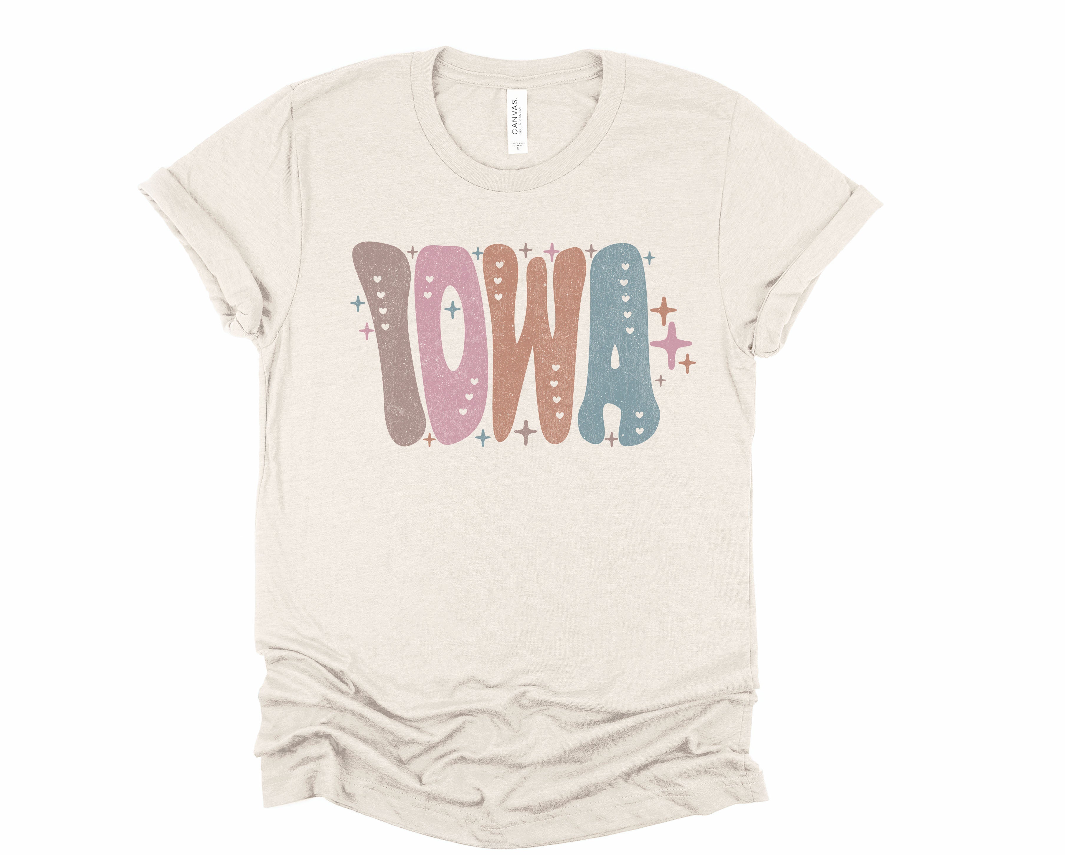 Wholesale Pastel Iowa Graphic Tee - Sand Sweatshirt
