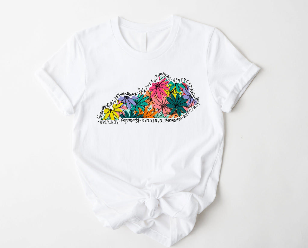 Wholesale Kentucky Floral Graphic Tee - Mint