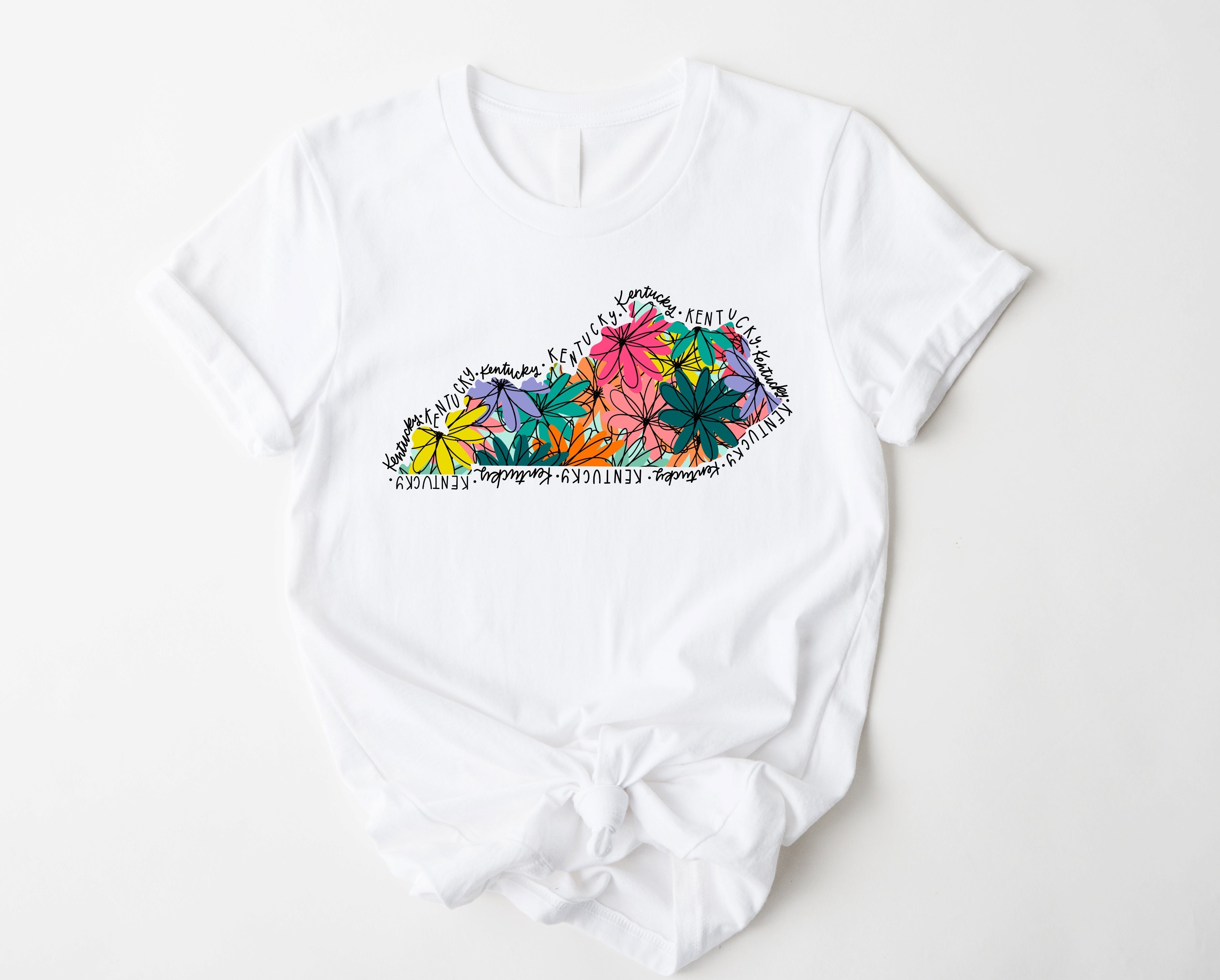 Wholesale Kentucky Floral Graphic Tee - Mint