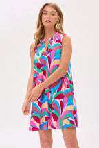 Dear Scarlett Lizzy Tank Dress in RoyalMulti
