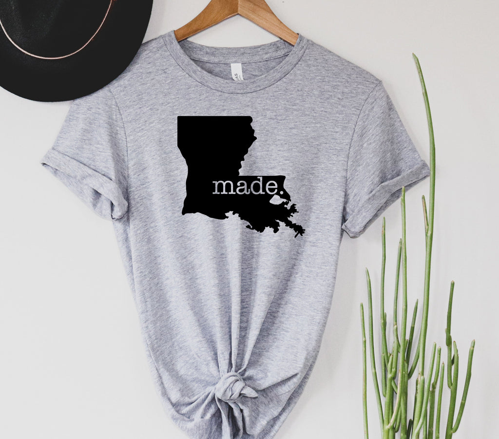 Wholesale Louisiana Made Graphic Tee - Heather Grey