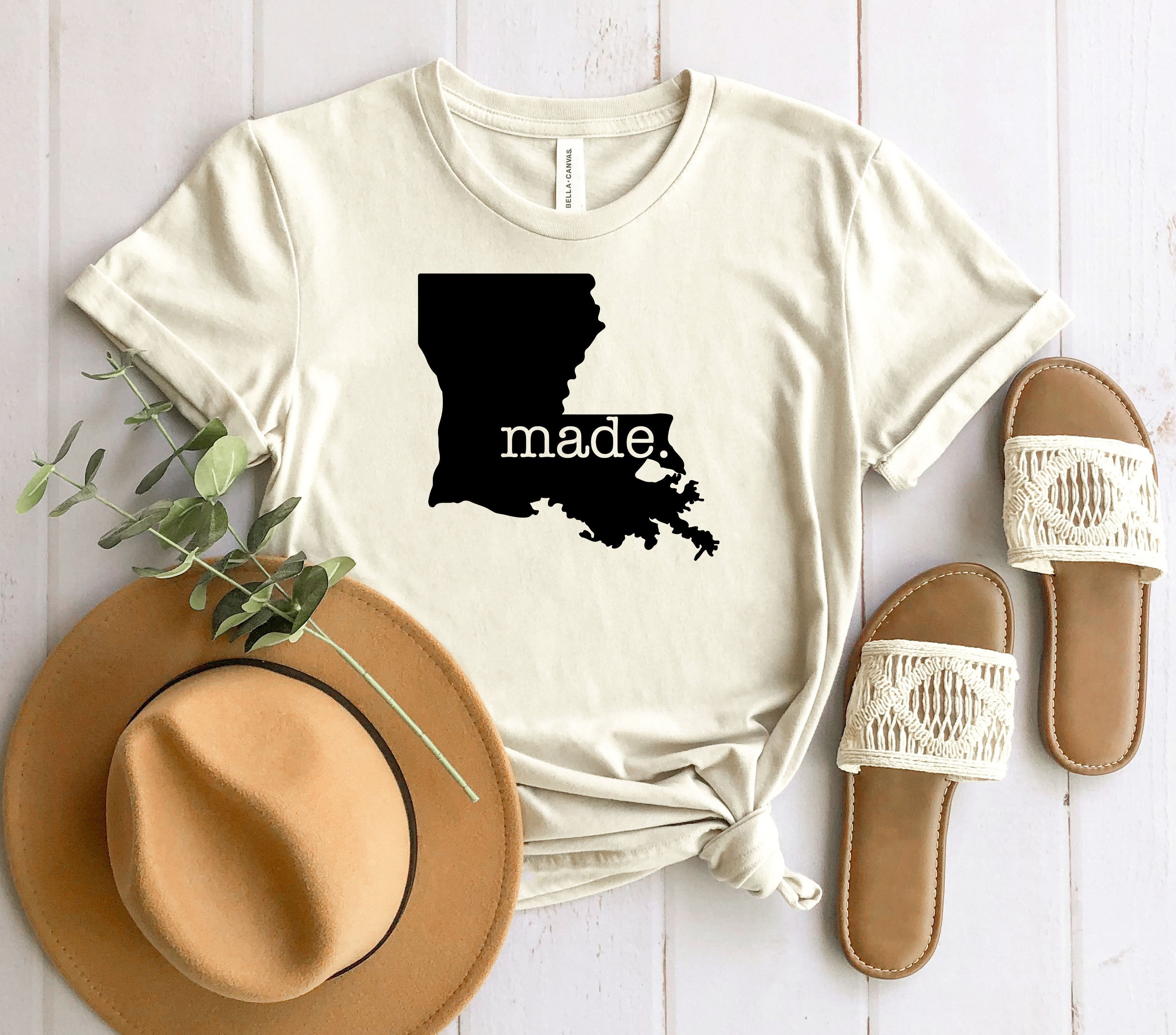 Wholesale Louisiana Made Graphic Tee - Heather Sand