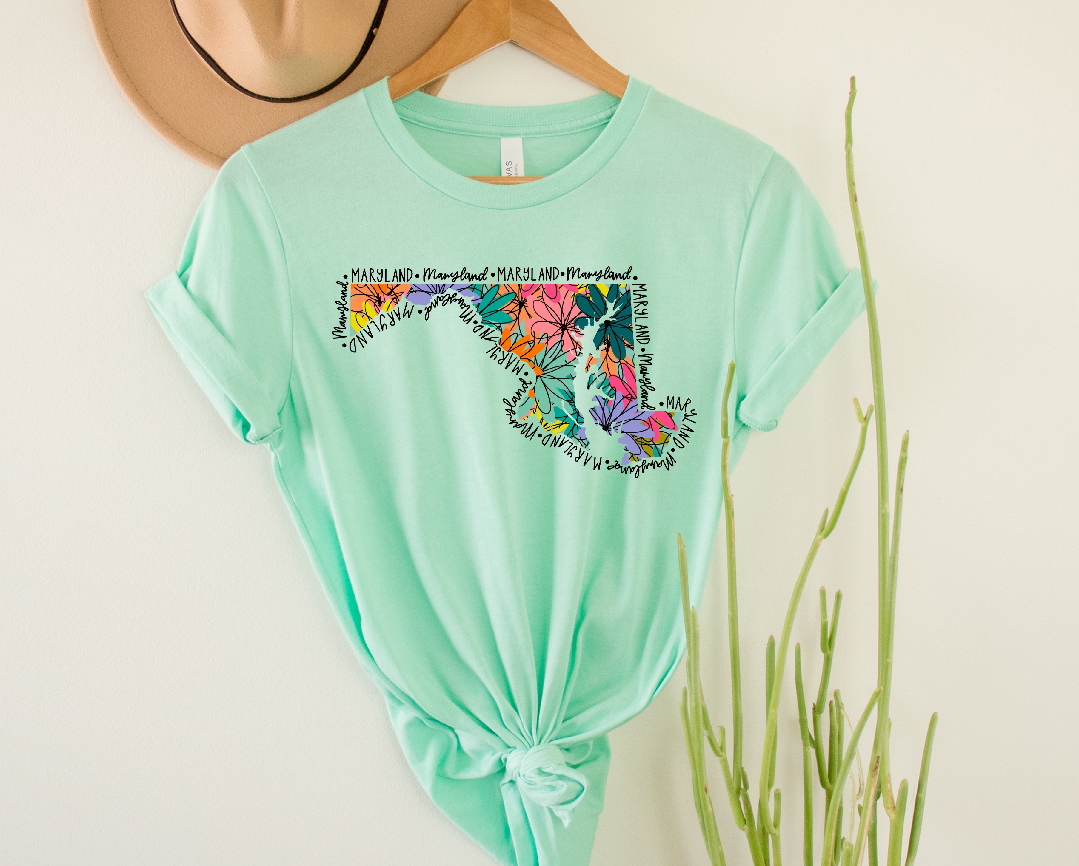 Wholesale Maryland Floral Graphic Tee - Kelly Green