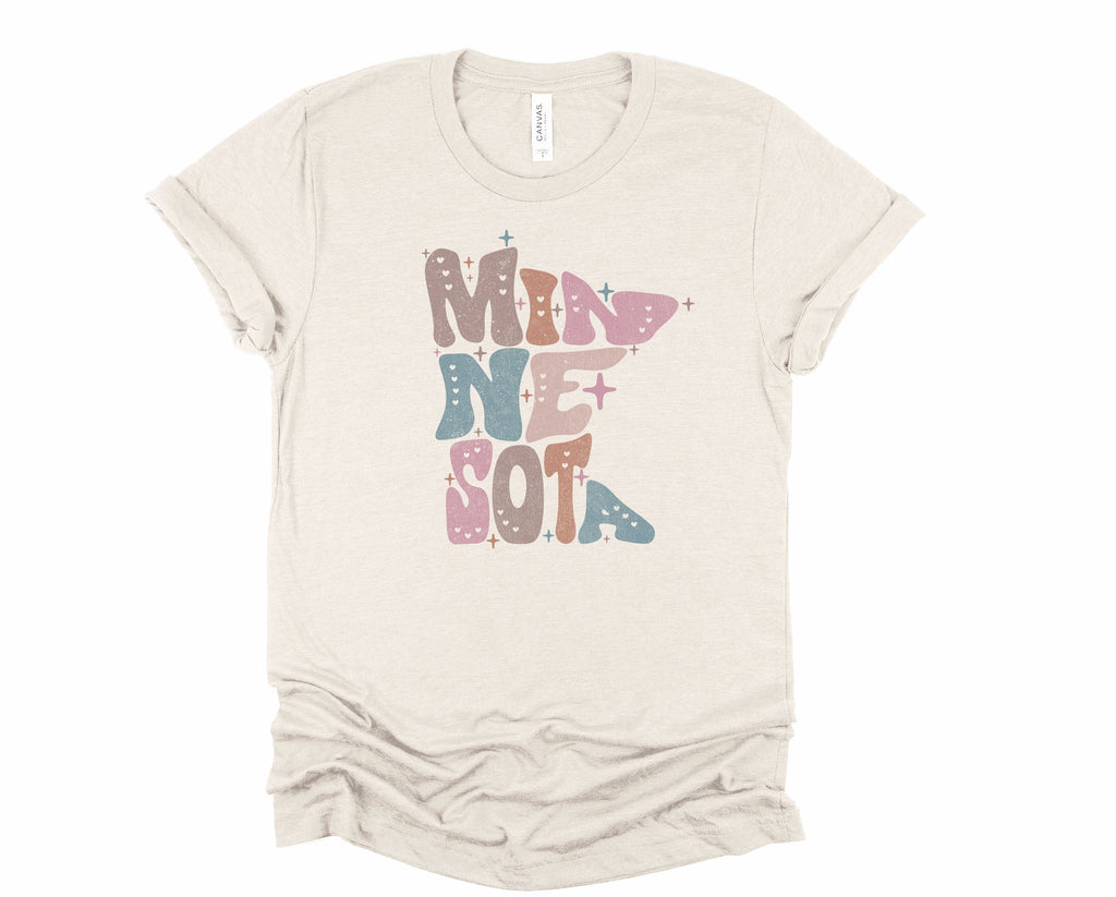 Wholesale Pastel Minnesota Graphic Tee - Maroon
