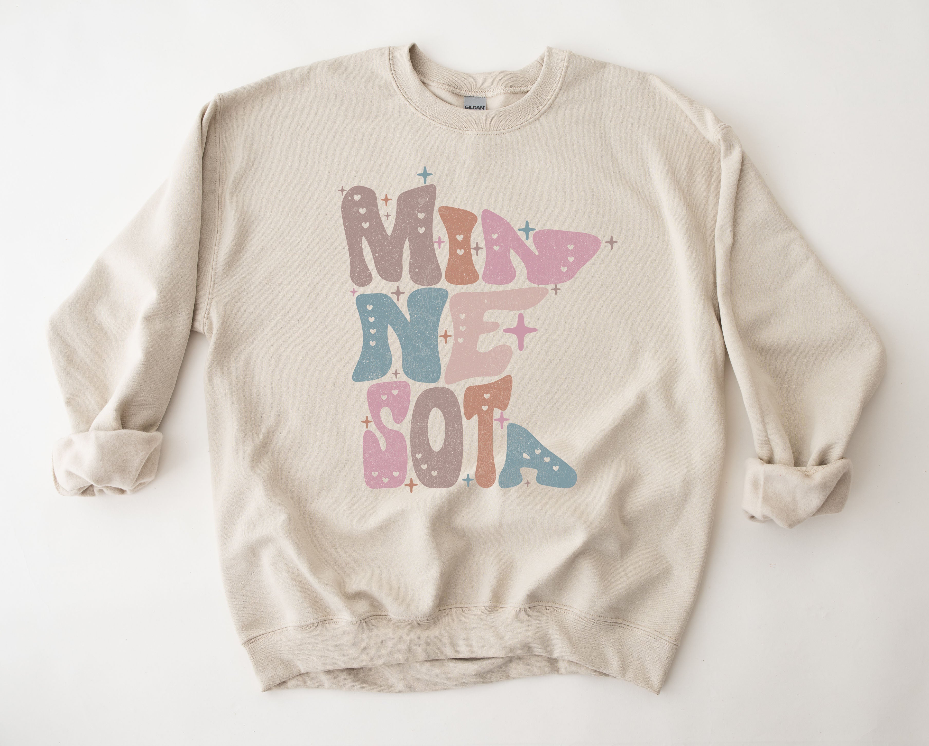Wholesale Pastel Minnesota Graphic Tee - Sand Sweatshirt