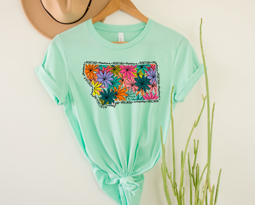 Wholesale Montana Floral Graphic Tee - Kelly Green