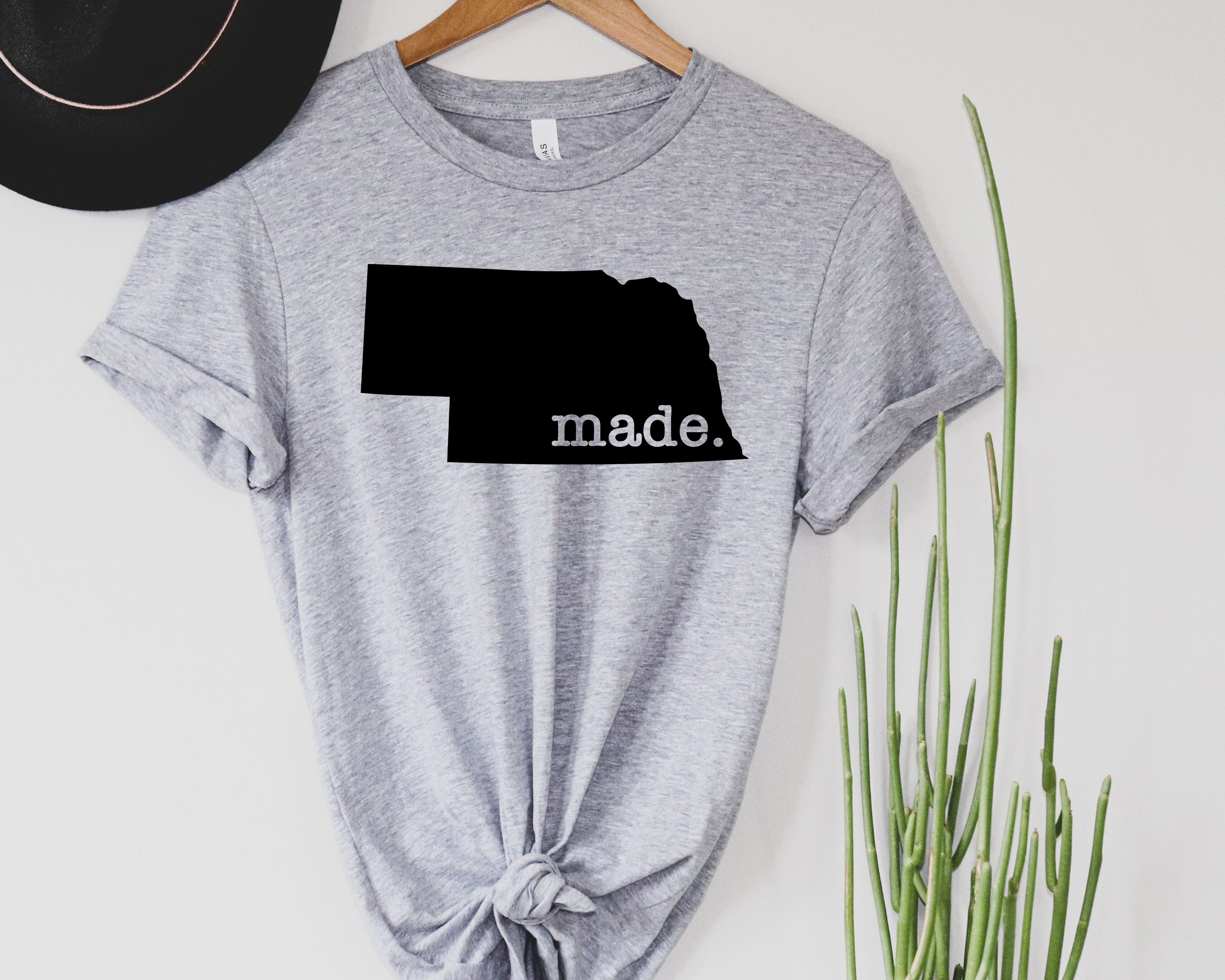 Wholesale Nebraska Made Graphic Tee - Heather Grey