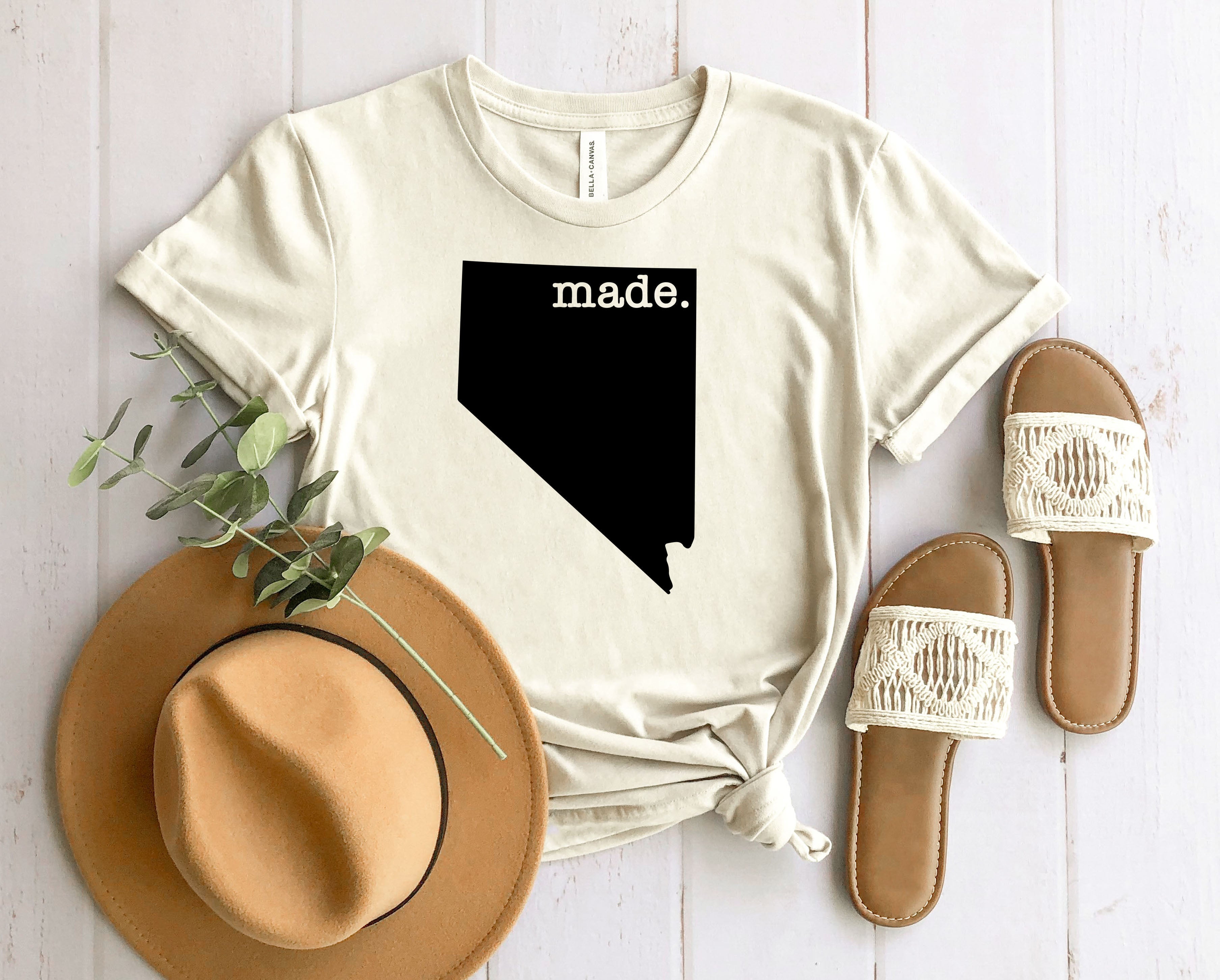 Wholesale Nevada Made Graphic Tee - Heather Sand