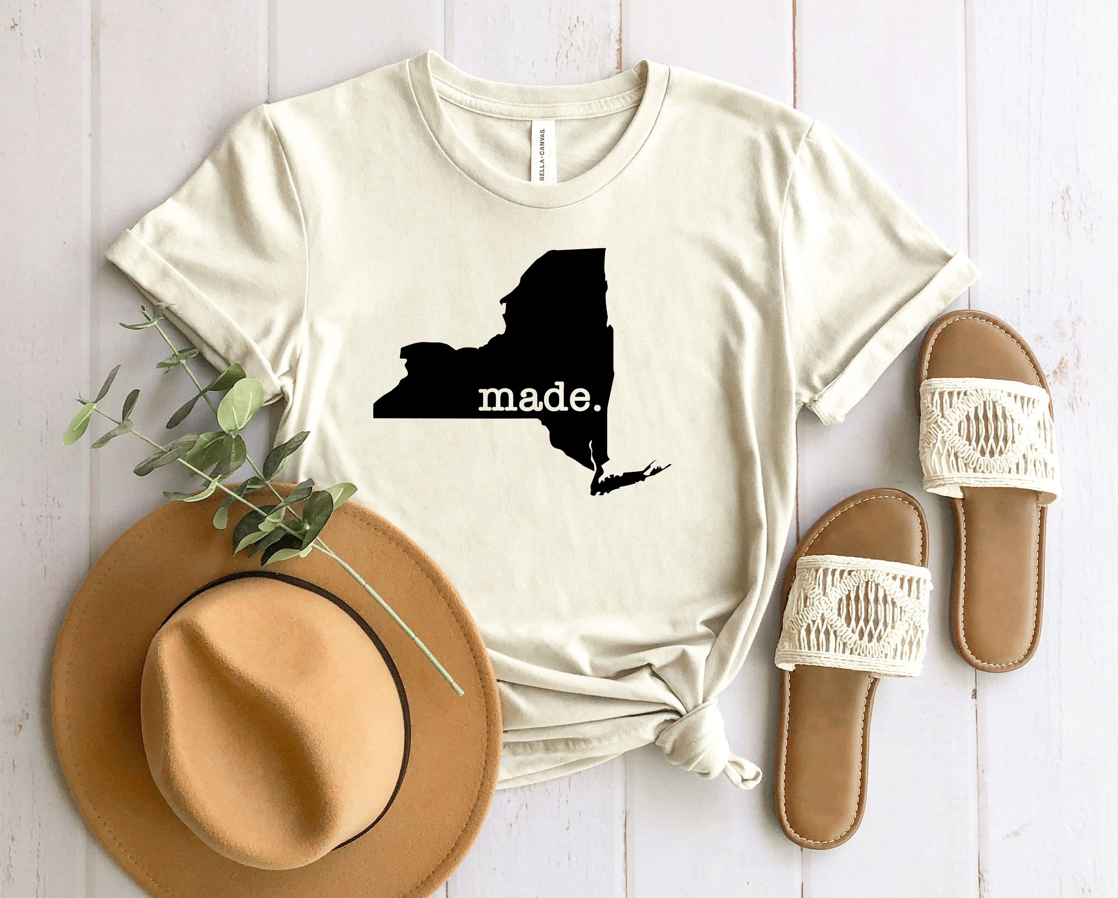 Wholesale New York Made Graphic Tee - Heather Sand