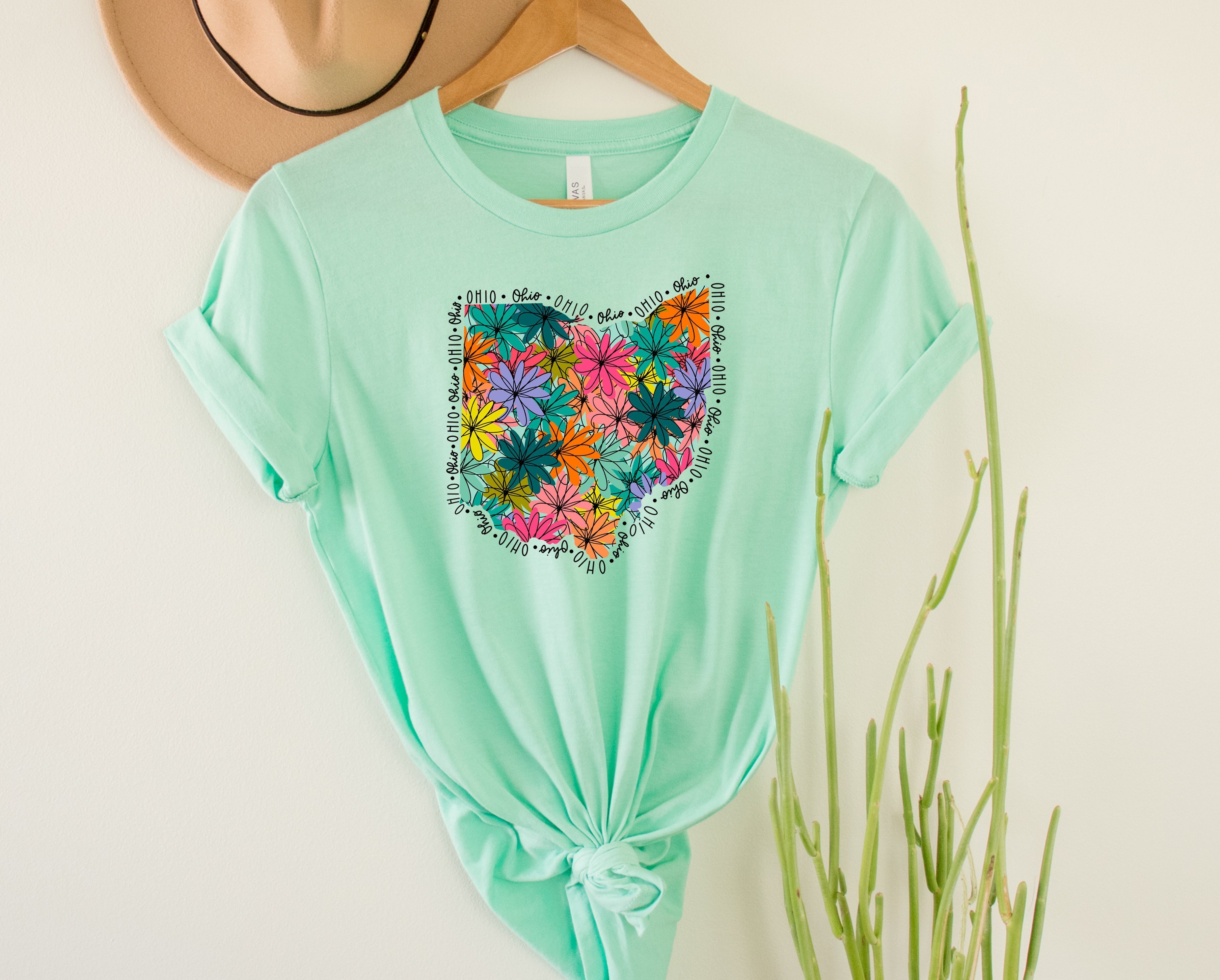 Wholesale Ohio Floral Graphic Tee - Kelly Green