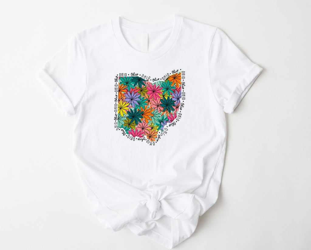 Wholesale Ohio Floral Graphic Tee - Mint