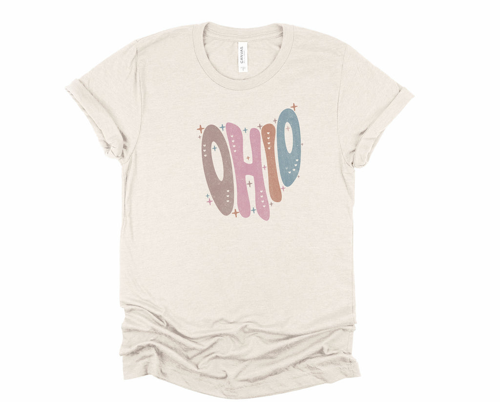 Wholesale Pastel Ohio Graphic Tee - Maroon