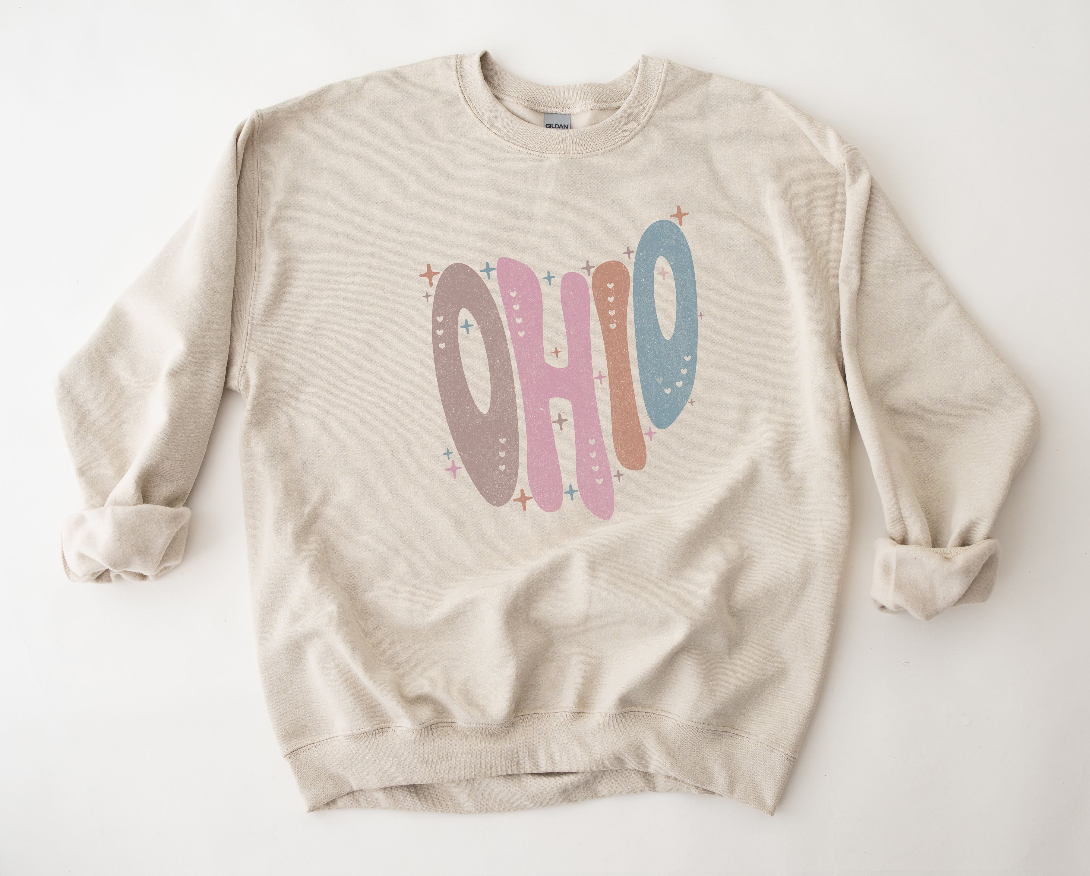 Wholesale Pastel Ohio Graphic Tee - Sand Sweatshirt