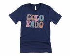 Wholesale Pastel Colorado Graphic Tee - Navy