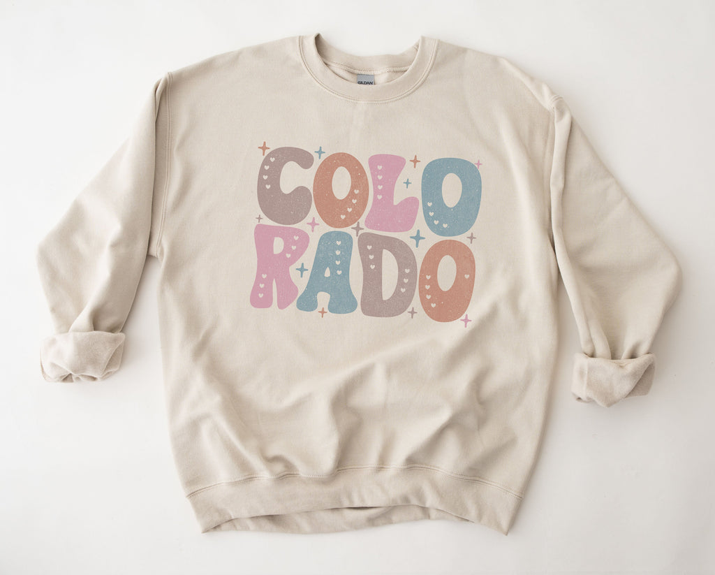 Wholesale Pastel Colorado Graphic Tee - Sand Sweatshirt