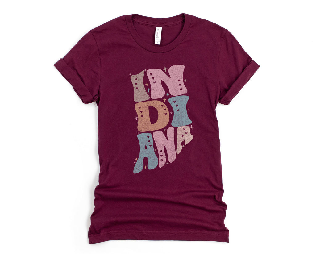 Wholesale Pastel Indiana Graphic Tee - Navy