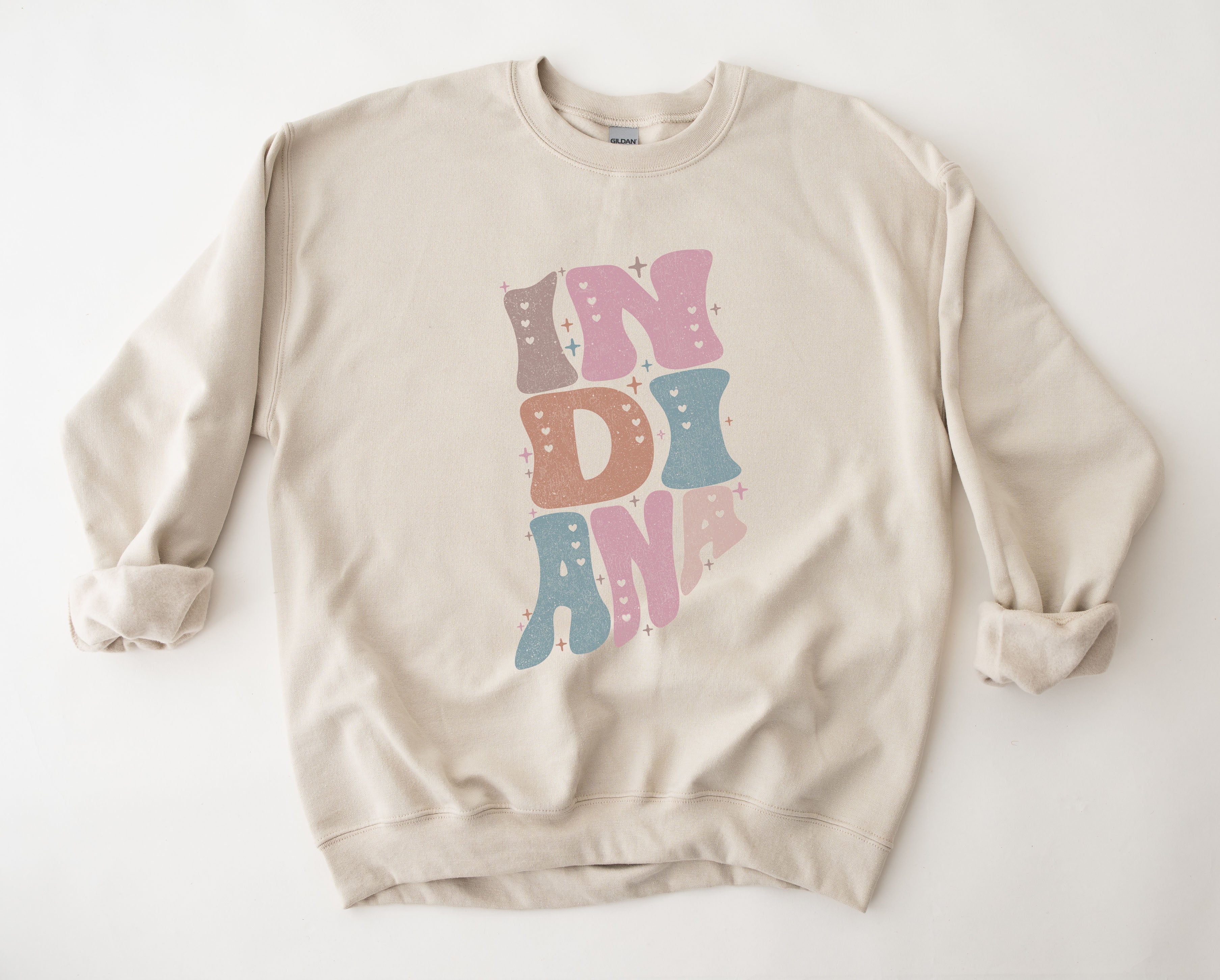Wholesale Pastel Indiana Graphic Tee - Maroon