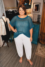 By the Lake- Open Knit Short Sleeve Sweater
