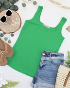 IN STOCK Rachel Ribbed Tank - Kelly Green FINAL SALE