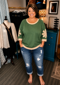 Bloom Where You are Planted- French Terry Floral Applique Top