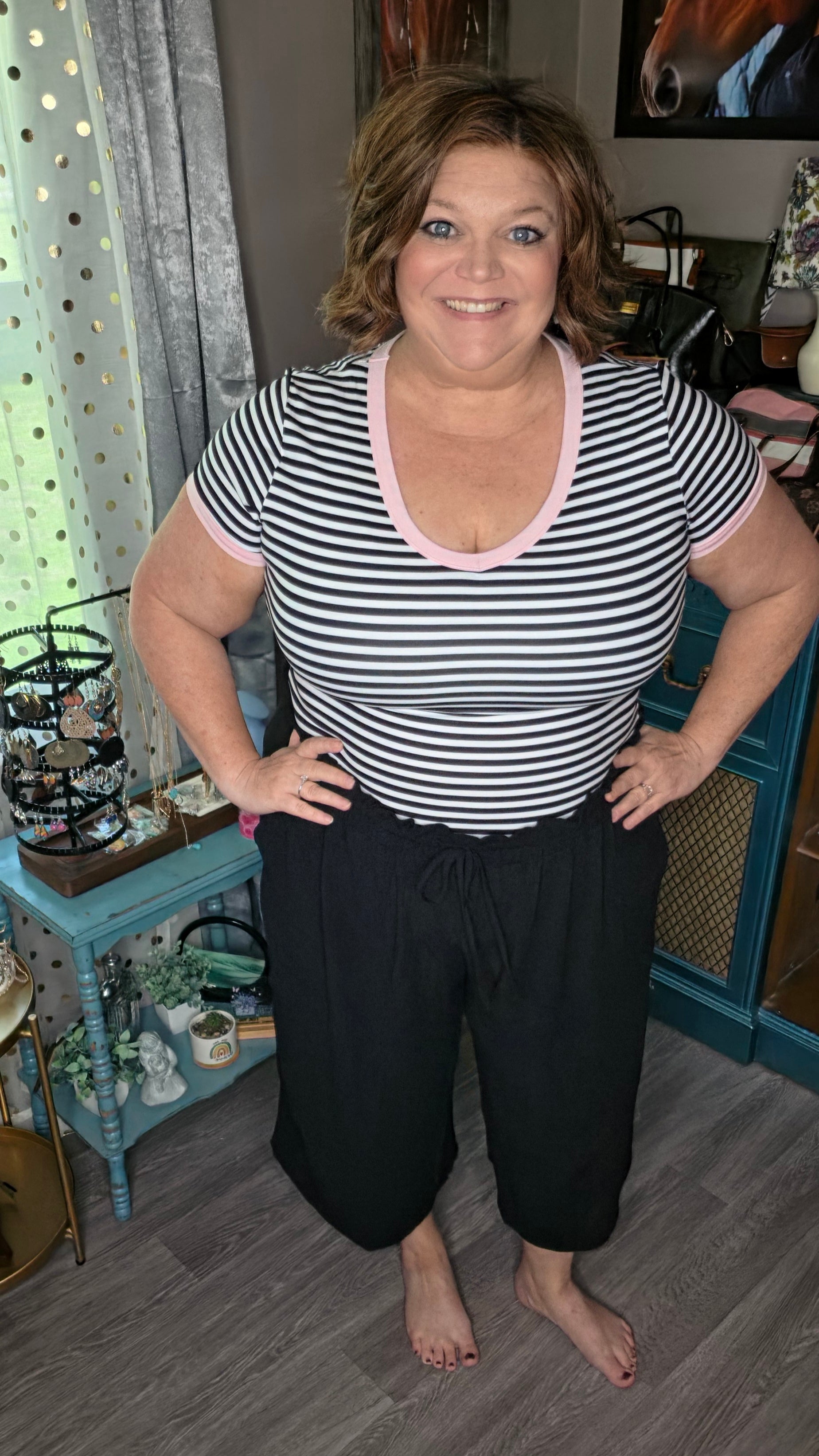 About My Day- Flowy Drawstring Lightweight Pants