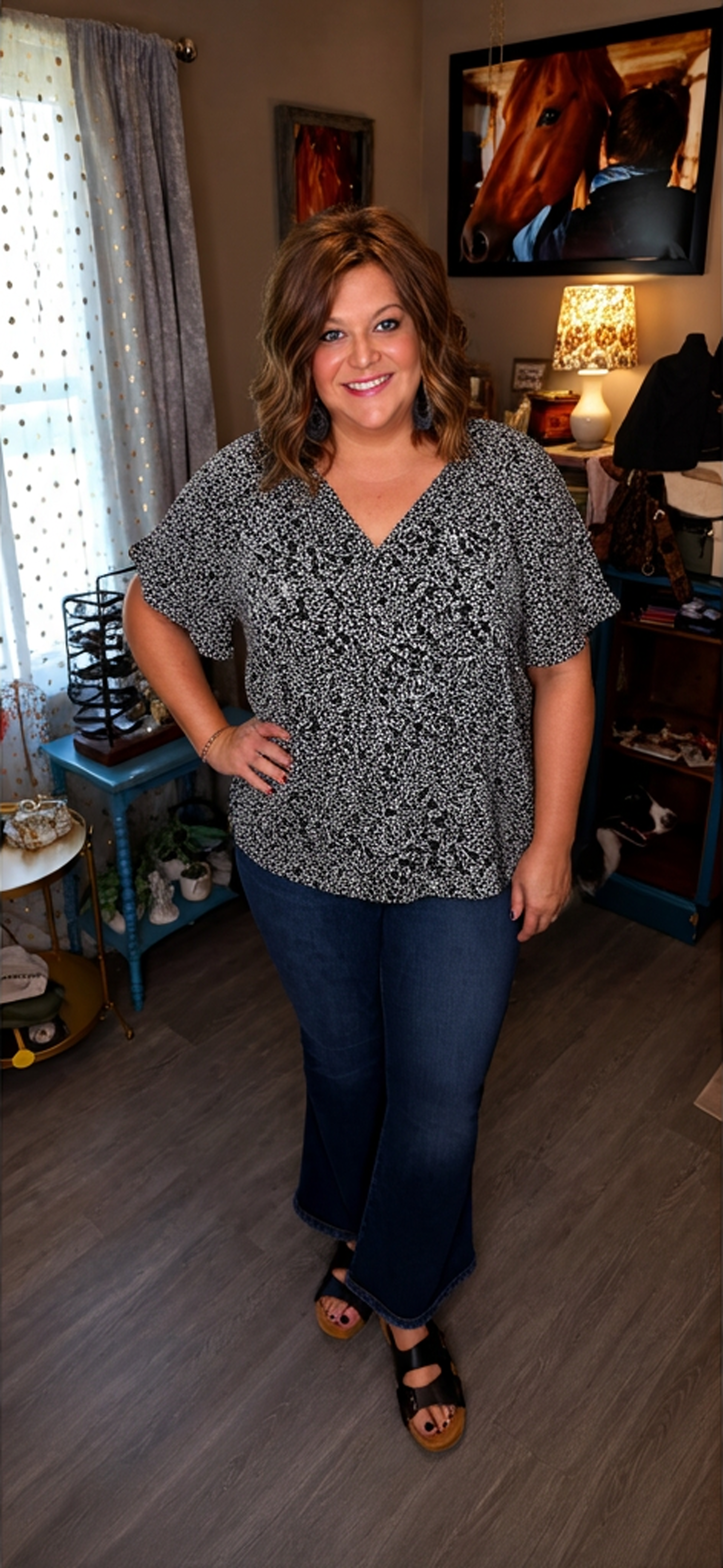 Amelia- Plus Size Peasant Top